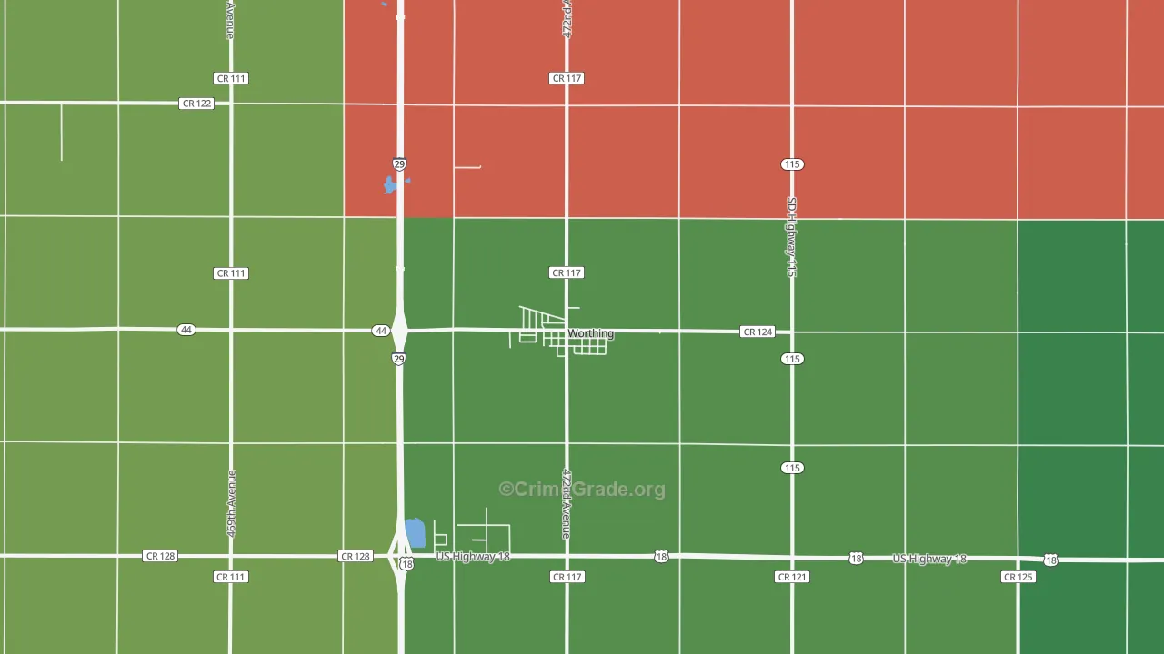 57077, SD Map of Vehicle Theft Rates