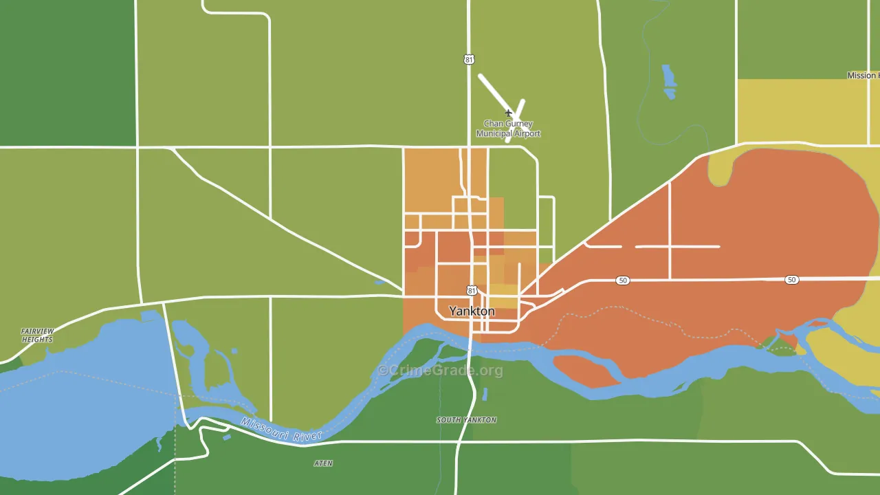 57078, SD Map of Vehicle Theft Rates