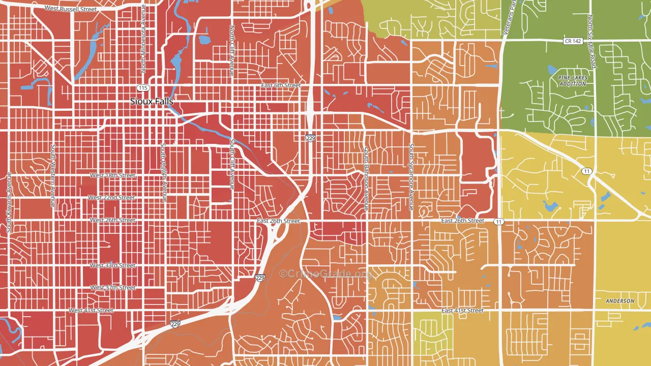 57103, SD Map of Vehicle Theft Rates