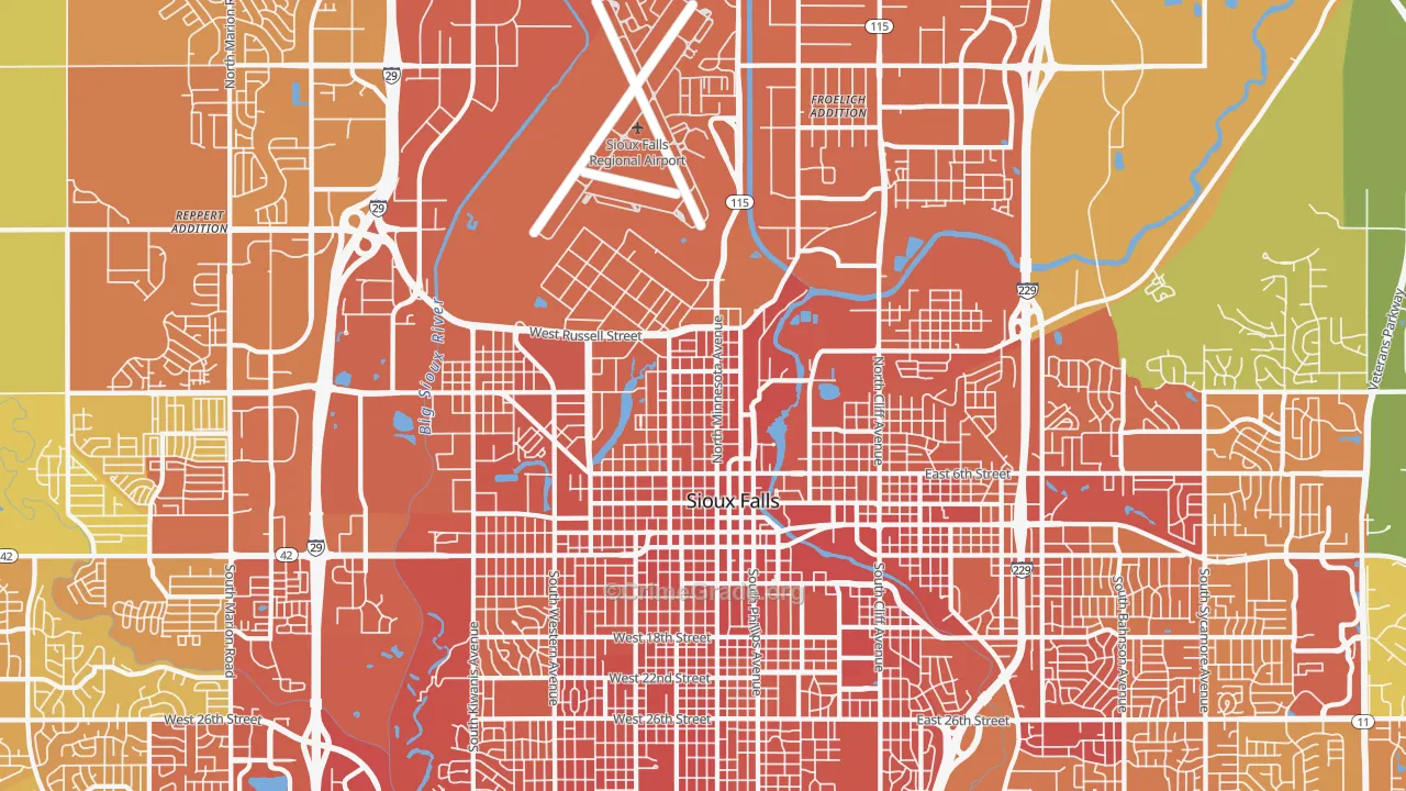 57104, SD Map of Vehicle Theft Rates
