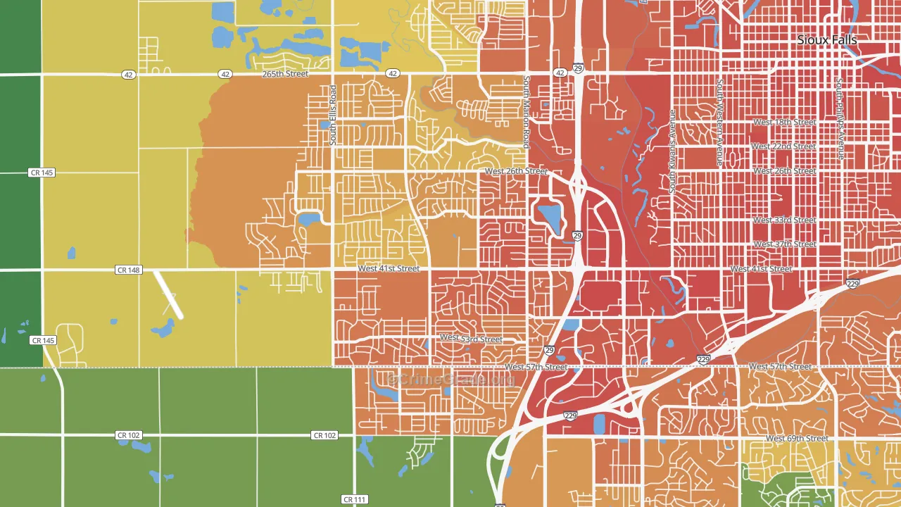 57106, SD Map of Vehicle Theft Rates