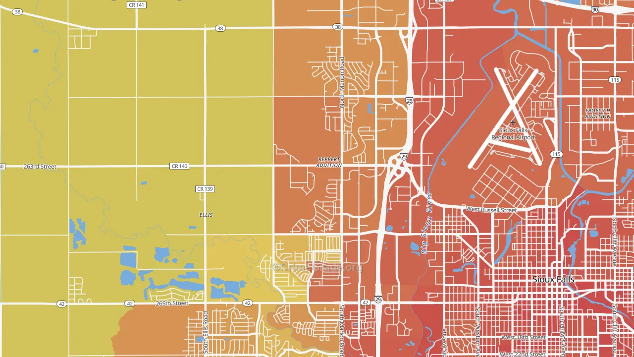 57107, SD Map of Vehicle Theft Rates