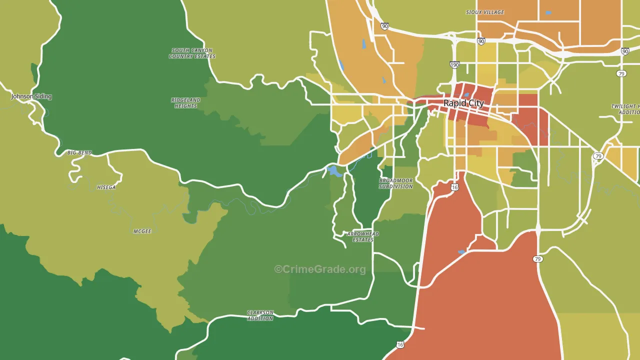 57702, SD Map of Vehicle Theft Rates