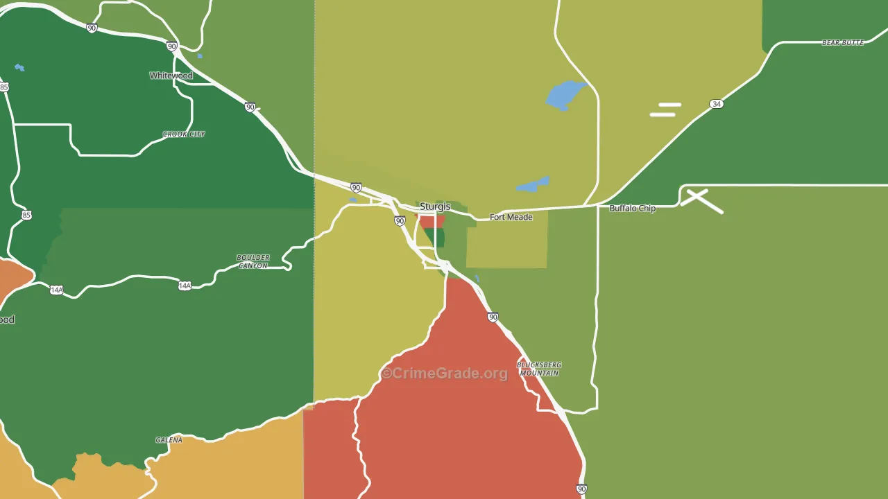 57785, SD Map of Vehicle Theft Rates