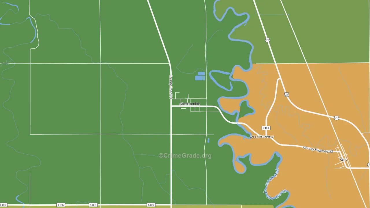 58001, ND Map of Vehicle Theft Rates