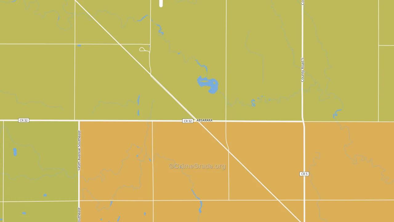 58002, ND Map of Vehicle Theft Rates