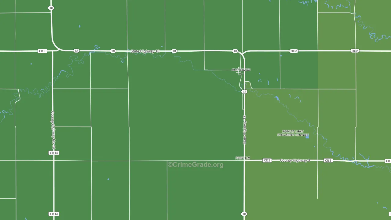 58009, ND Map of Vehicle Theft Rates