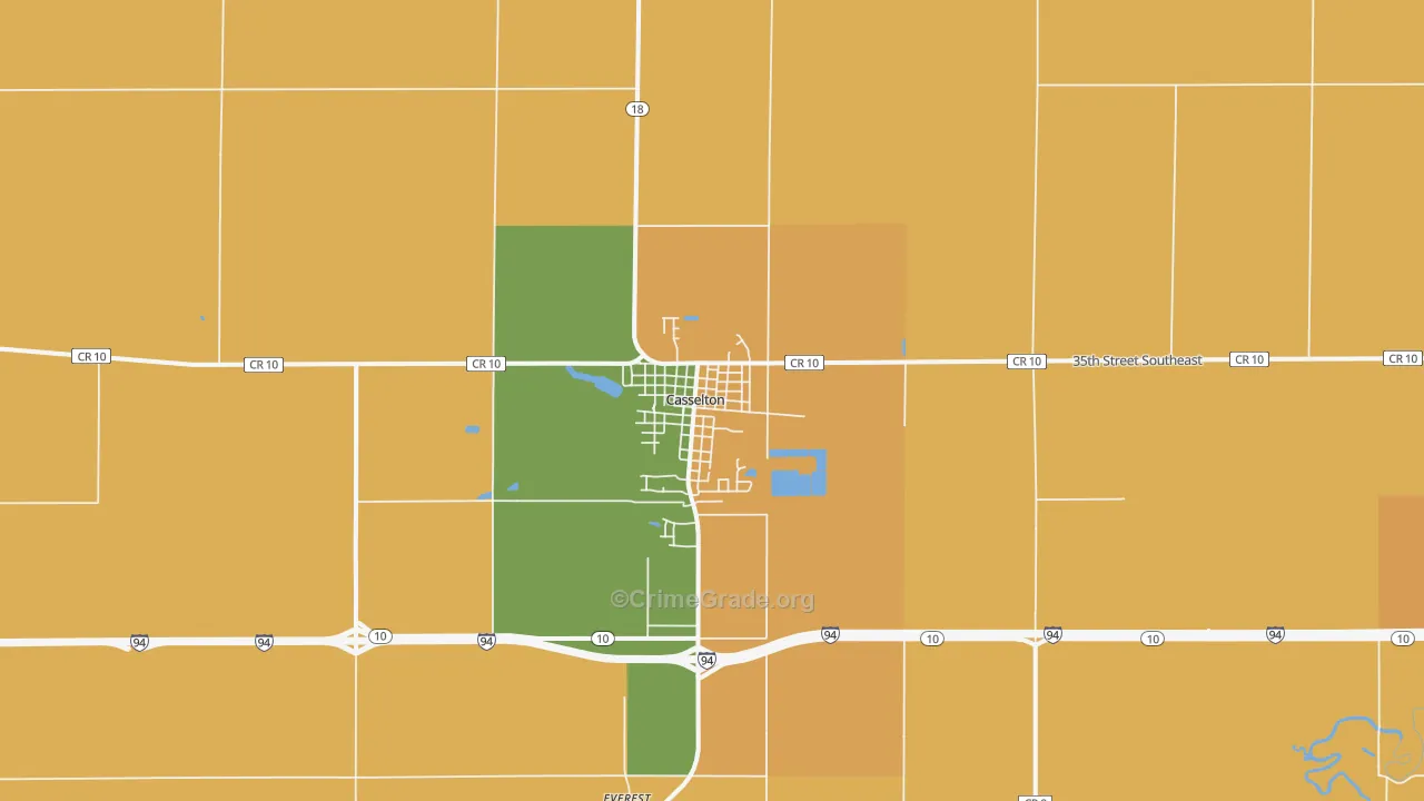 58012, ND Map of Vehicle Theft Rates