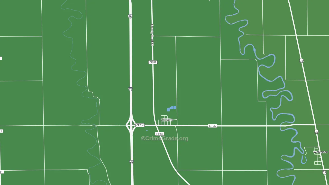 58015, ND Map of Vehicle Theft Rates