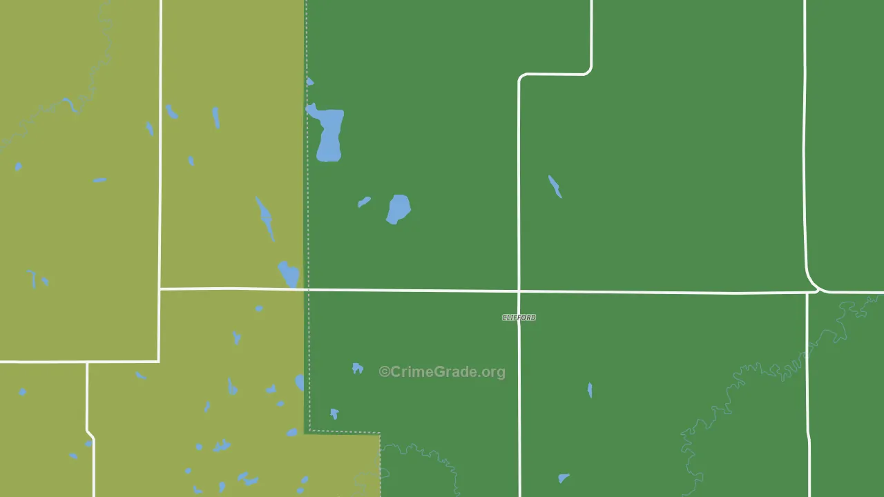 58016, ND Map of Vehicle Theft Rates