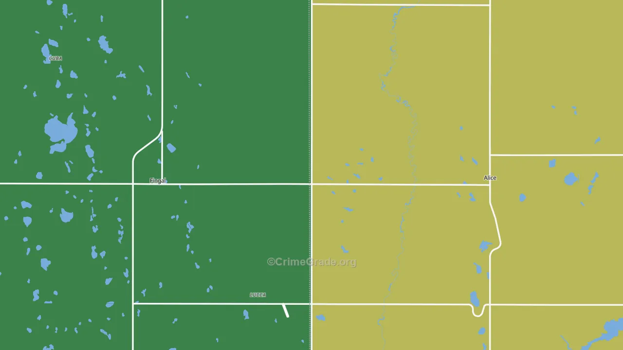58031, ND Map of Vehicle Theft Rates