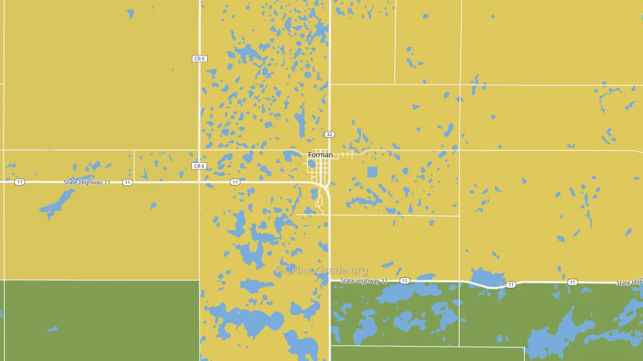 58032, ND Map of Vehicle Theft Rates