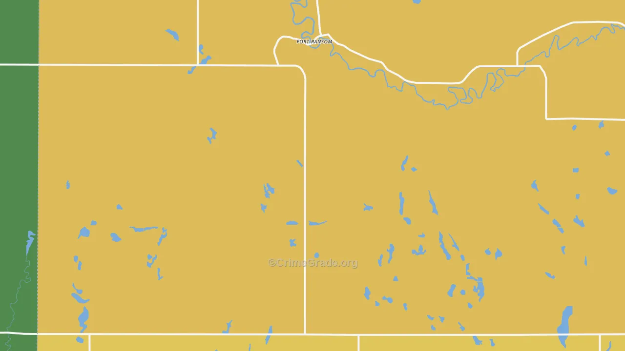 58033, ND Map of Vehicle Theft Rates