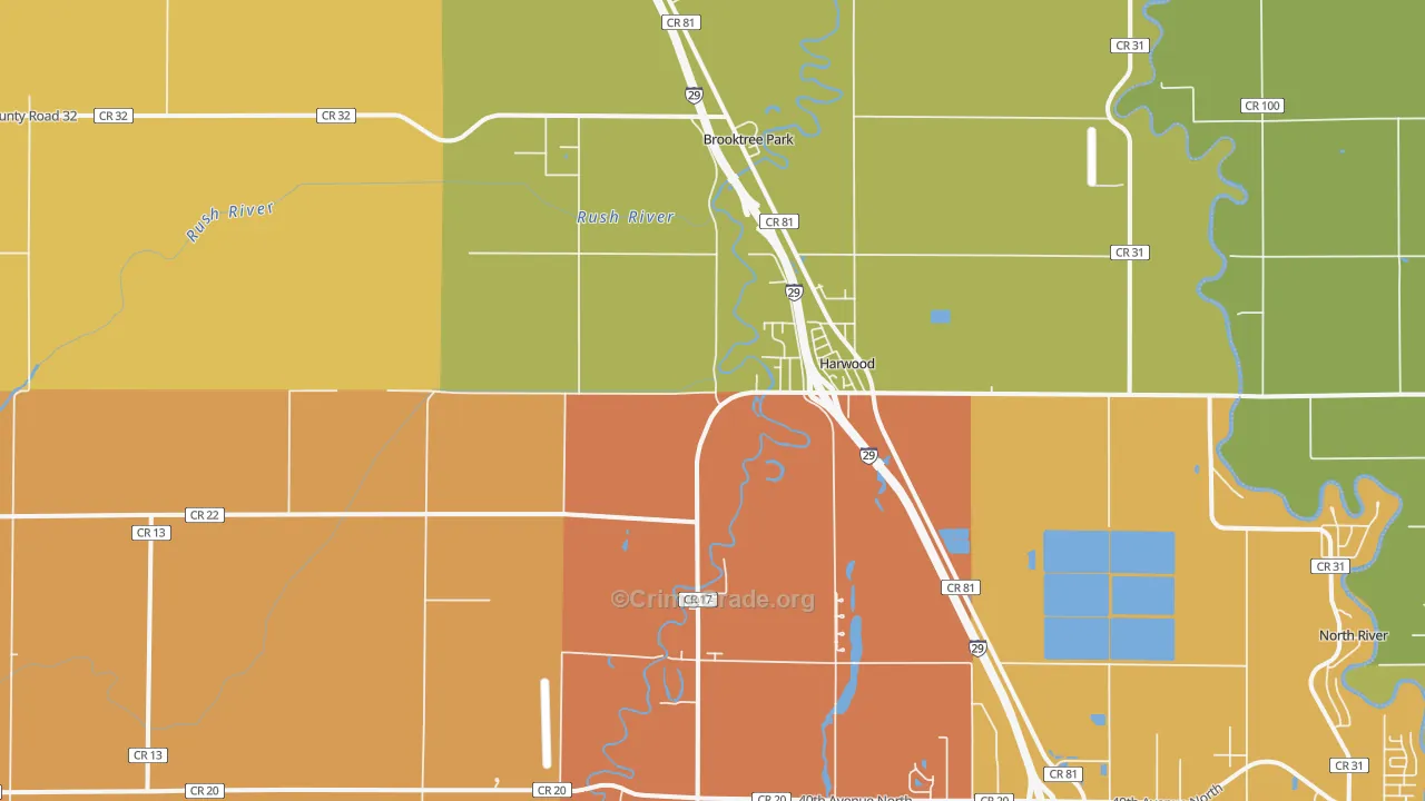 58042, ND Map of Vehicle Theft Rates
