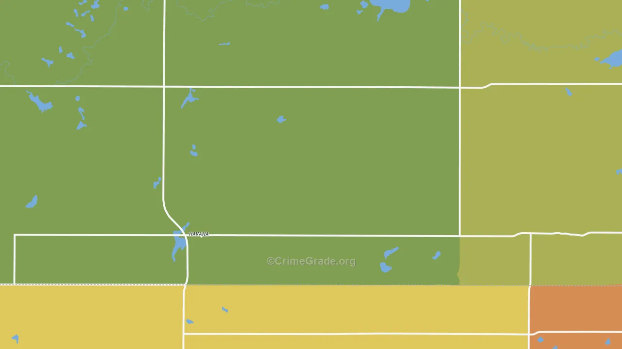 58043, ND Map of Vehicle Theft Rates