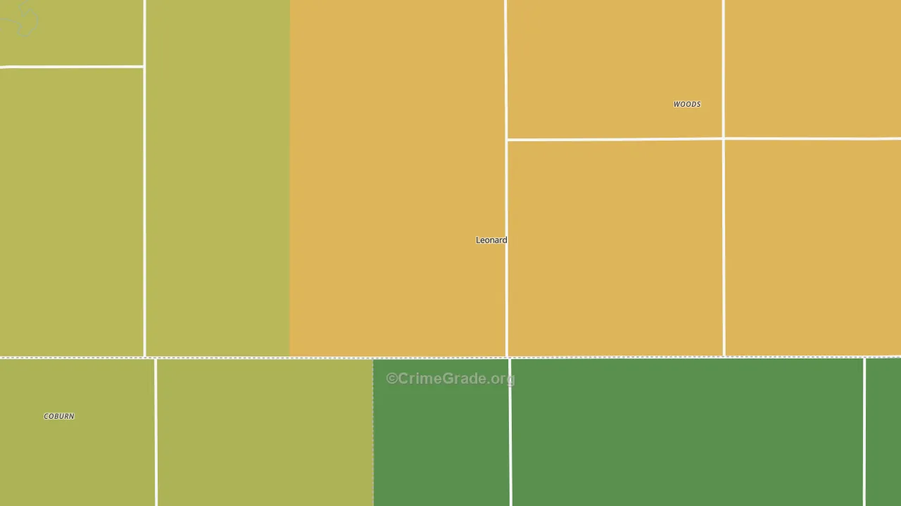 58052, ND Map of Vehicle Theft Rates