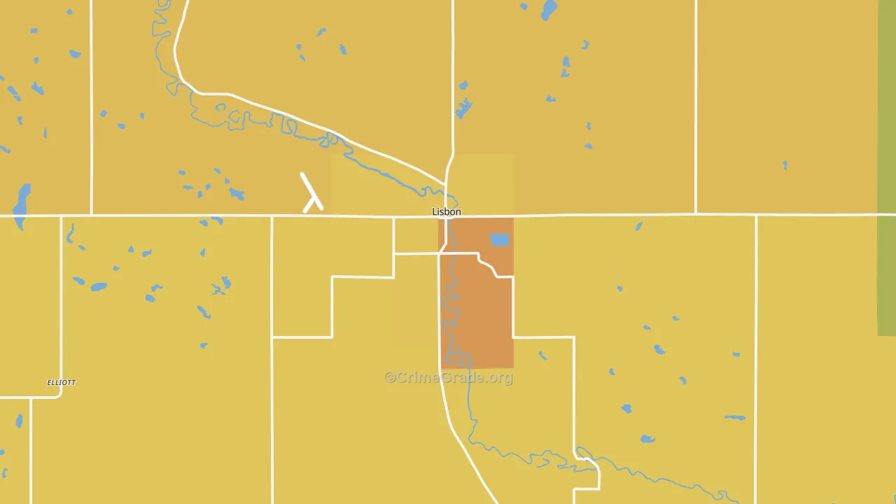 58054, ND Map of Vehicle Theft Rates