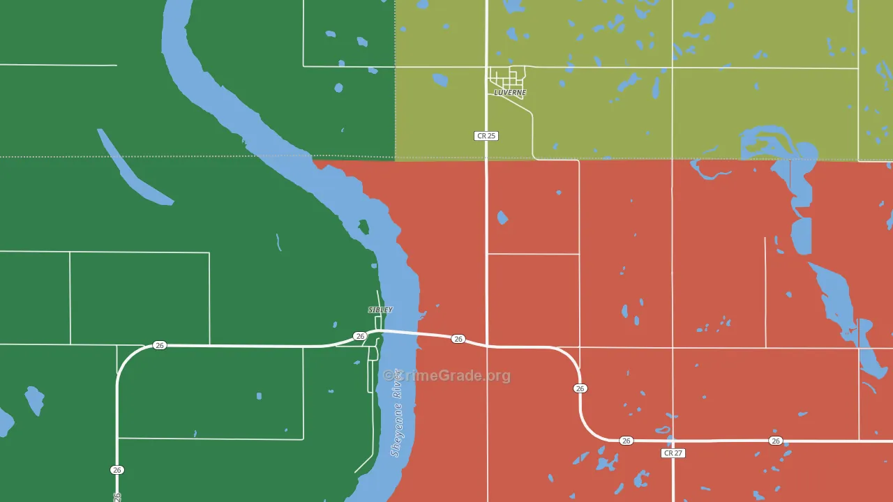 58056, ND Map of Vehicle Theft Rates