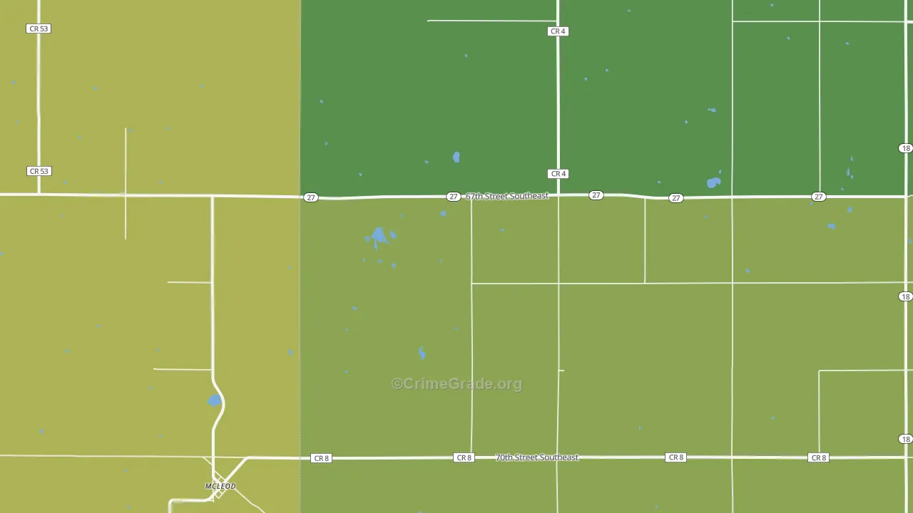 58057, ND Map of Vehicle Theft Rates