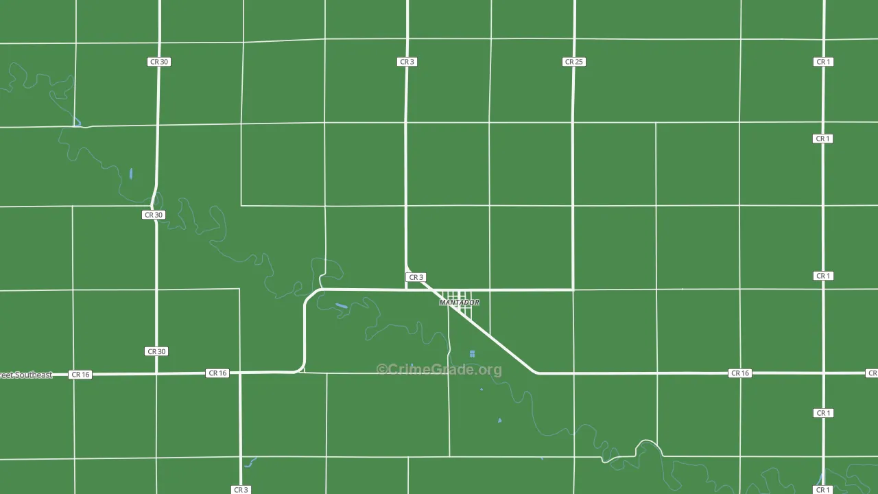 58058, ND Map of Vehicle Theft Rates