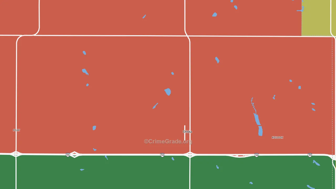 58063, ND Map of Vehicle Theft Rates