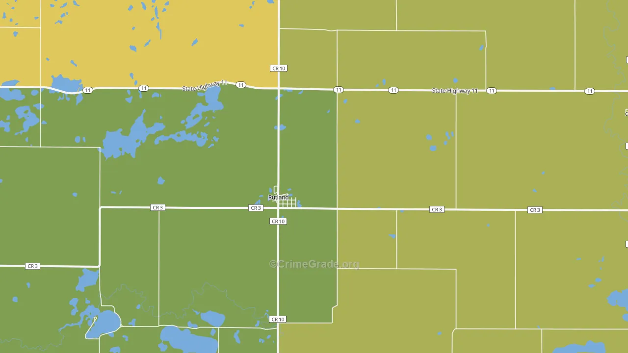 58067, ND Map of Vehicle Theft Rates
