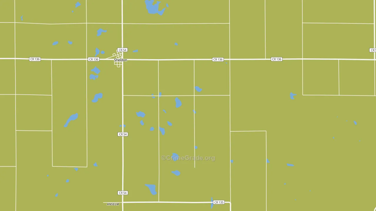 58068, ND Map of Vehicle Theft Rates