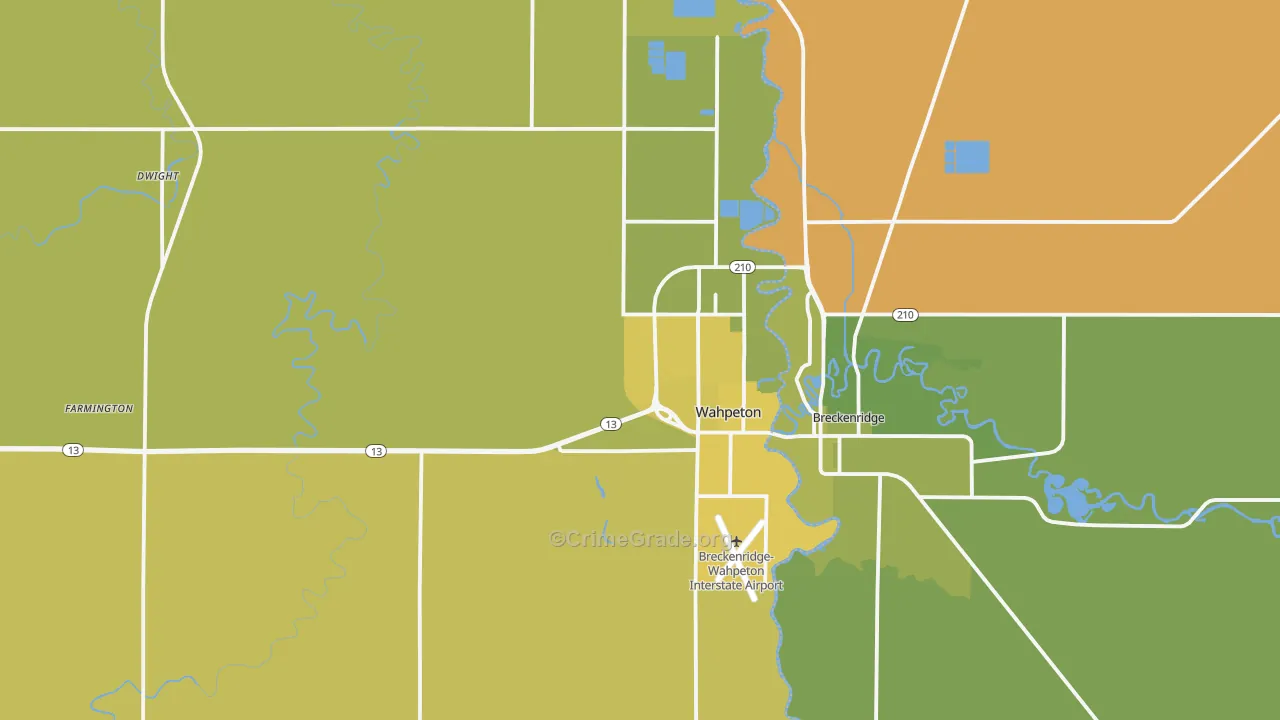 58075, ND Map of Vehicle Theft Rates