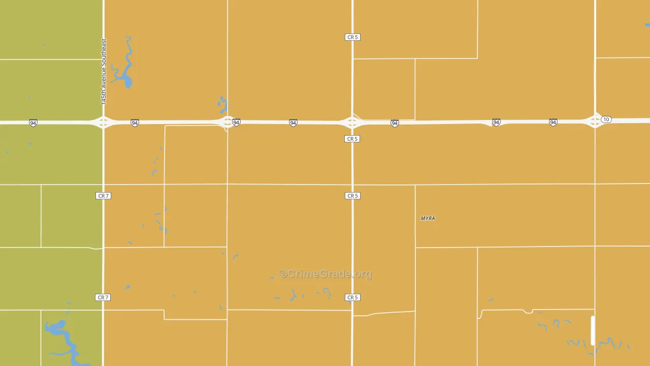 58079, ND Map of Vehicle Theft Rates