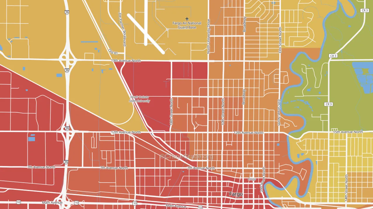 58105, ND Map of Vehicle Theft Rates