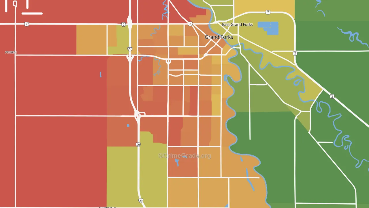 58201, ND Map of Vehicle Theft Rates