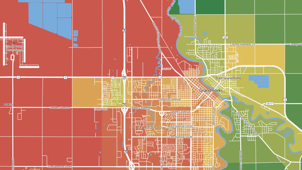 58203, ND Map of Vehicle Theft Rates