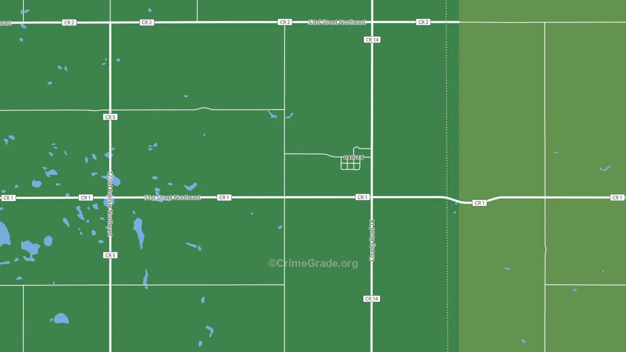 58224, ND Map of Vehicle Theft Rates