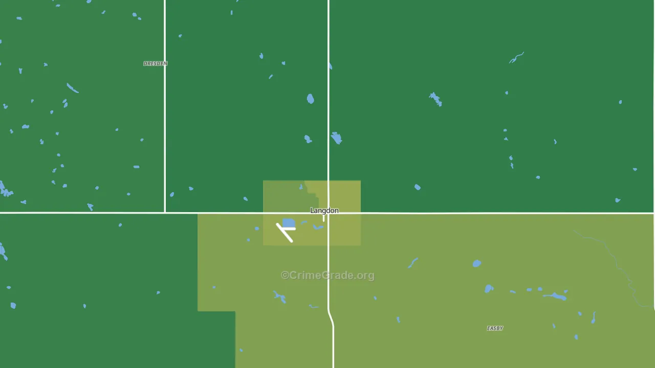 58249, ND Map of Vehicle Theft Rates