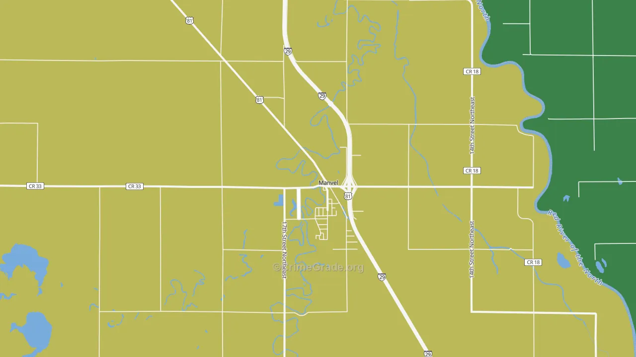 58256, ND Map of Vehicle Theft Rates