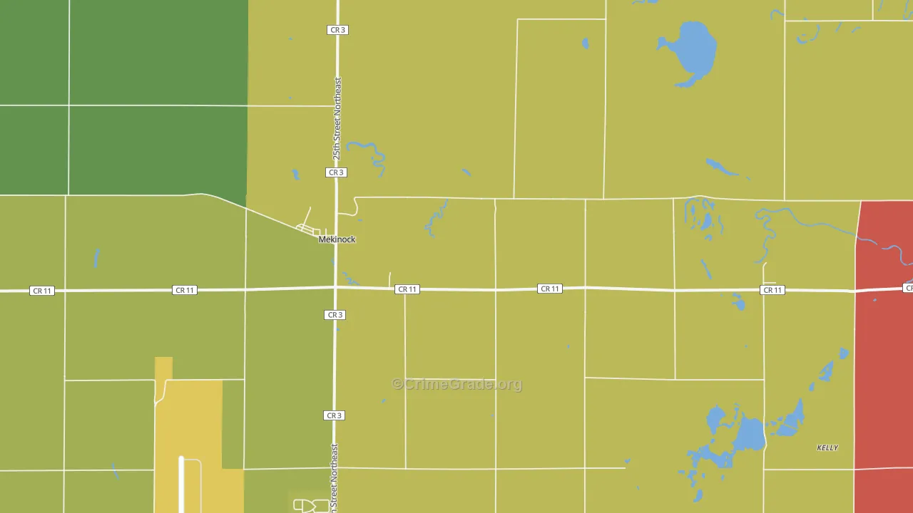 58258, ND Map of Vehicle Theft Rates