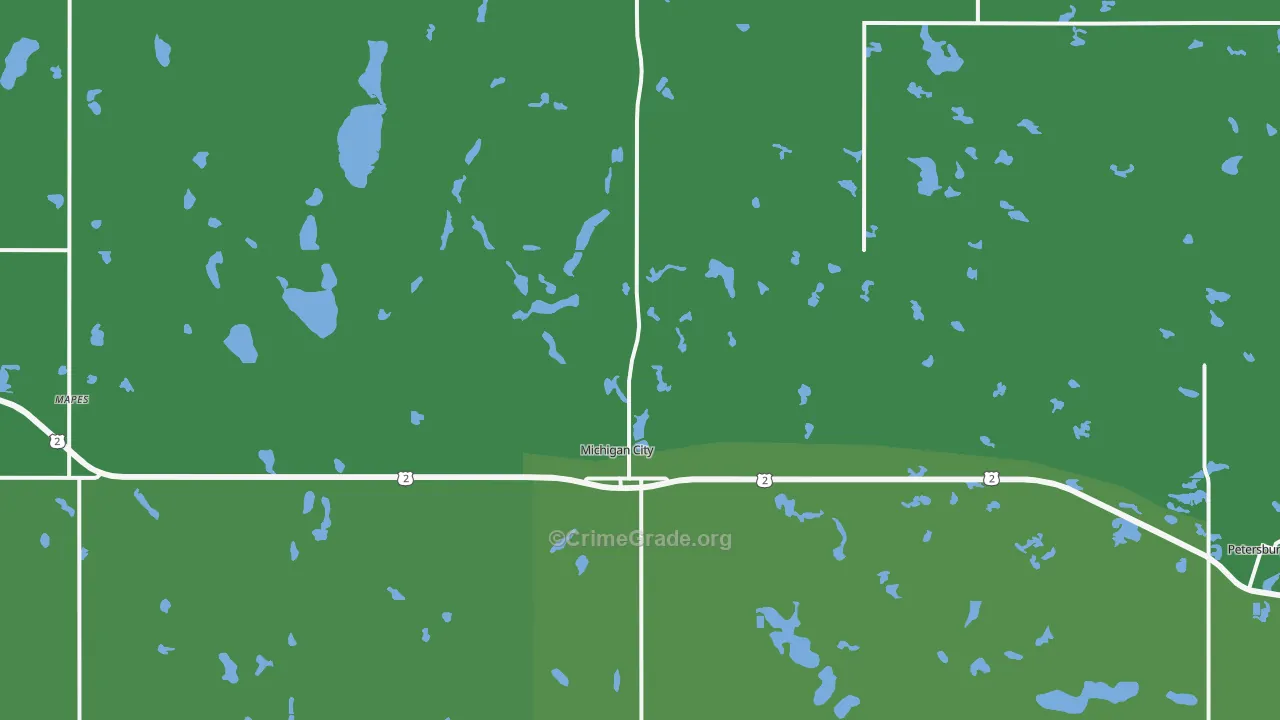 58259, ND Map of Vehicle Theft Rates