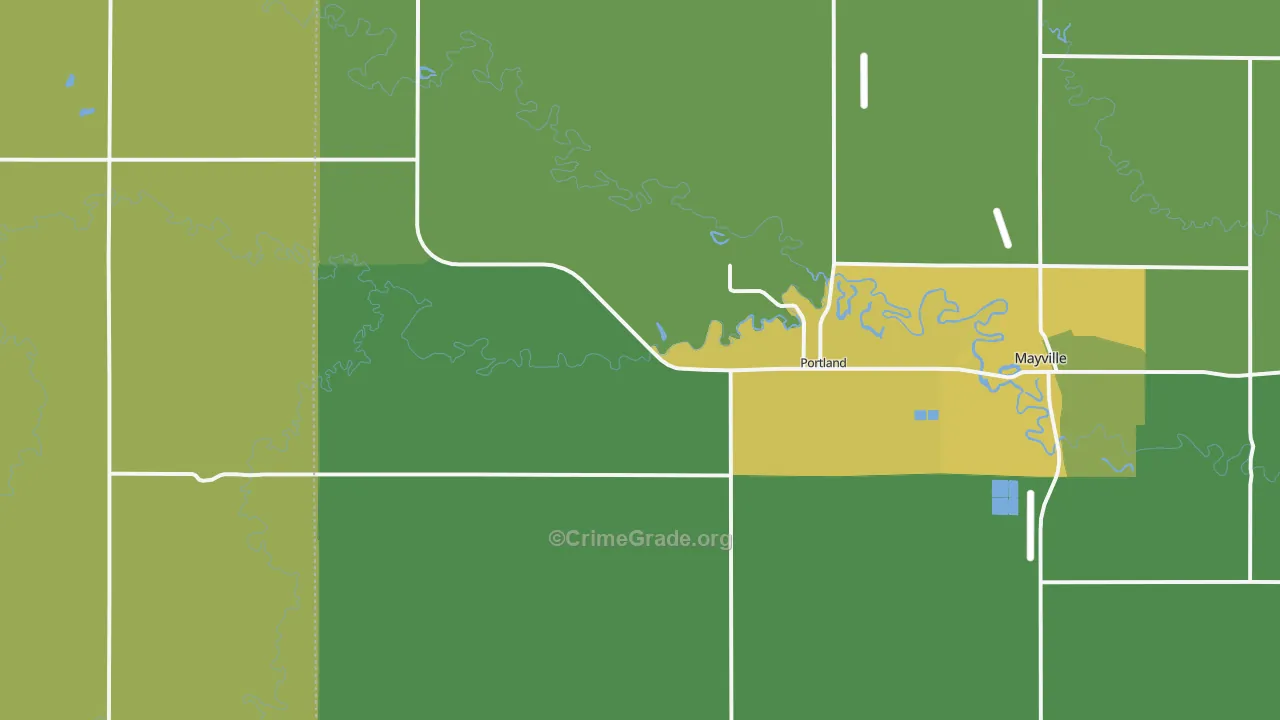 58274, ND Map of Vehicle Theft Rates