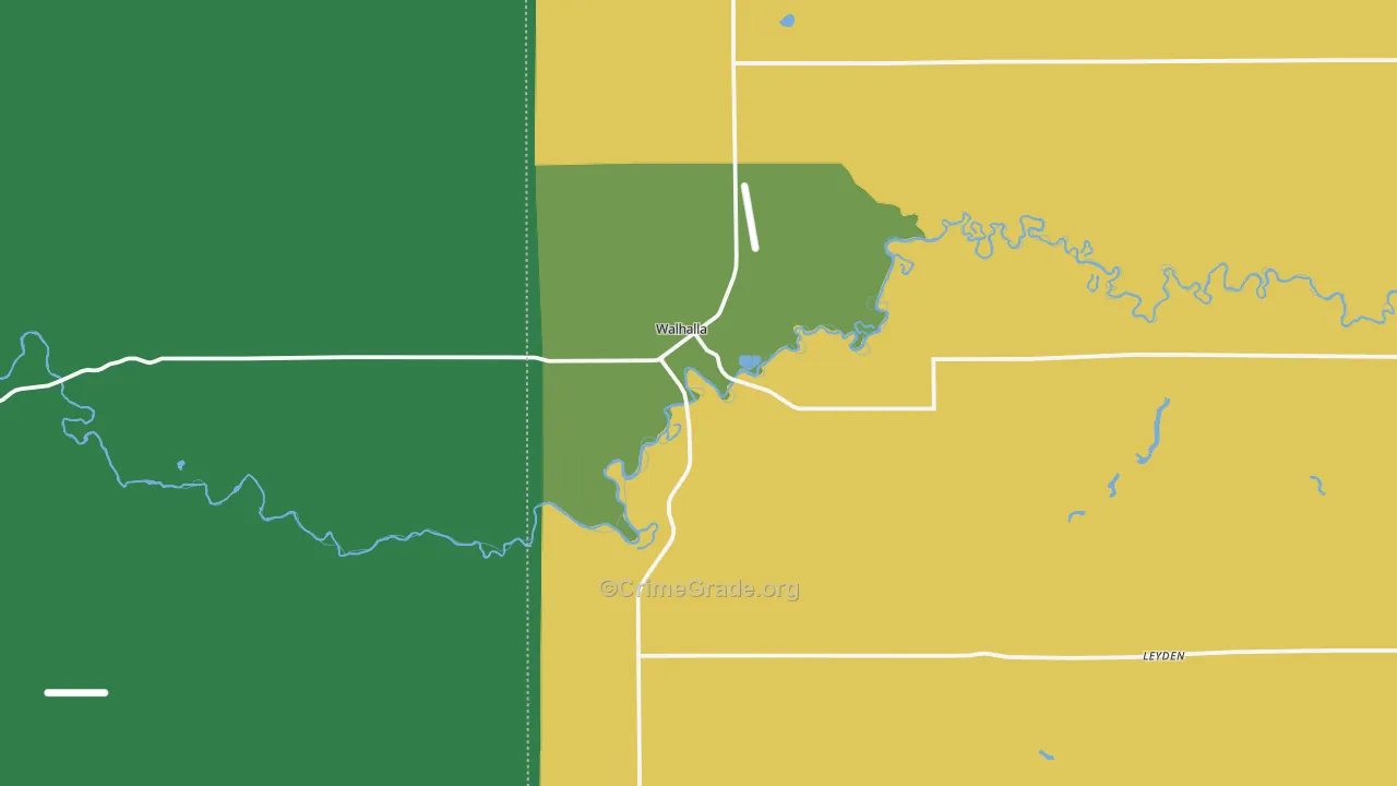 58282, ND Map of Vehicle Theft Rates