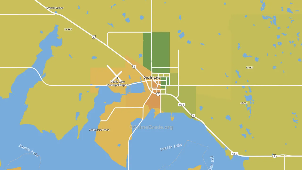 58301, ND Map of Vehicle Theft Rates