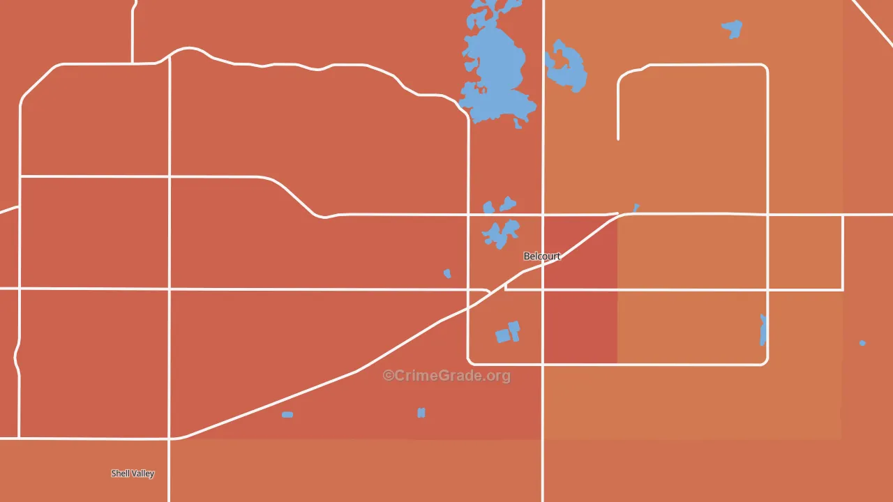 58316, ND Map of Vehicle Theft Rates