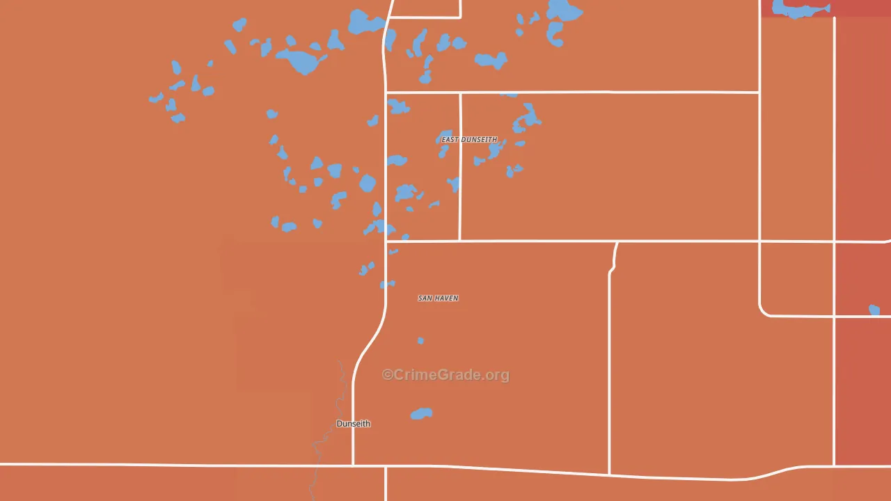 58329, ND Map of Vehicle Theft Rates