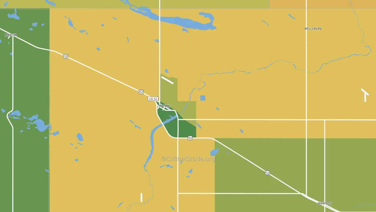 58341, ND Map of Vehicle Theft Rates