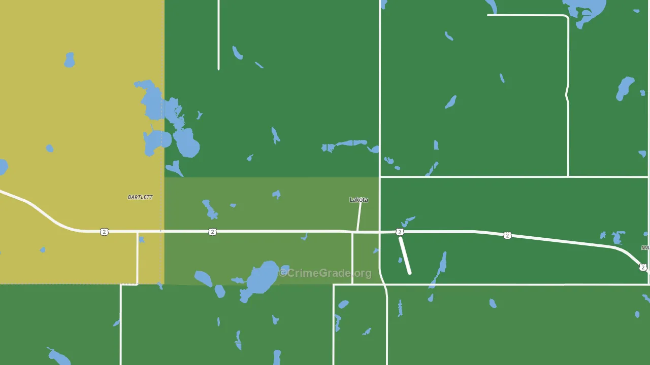 58344, ND Map of Vehicle Theft Rates