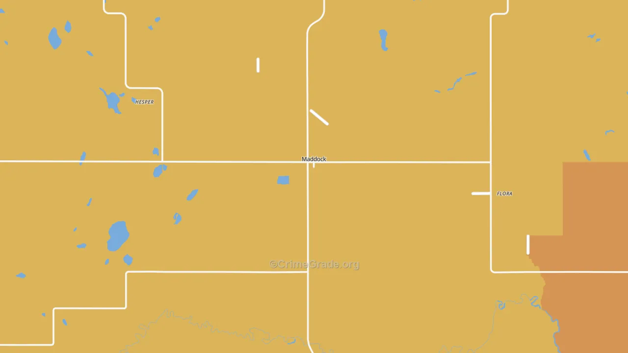 58348, ND Map of Vehicle Theft Rates