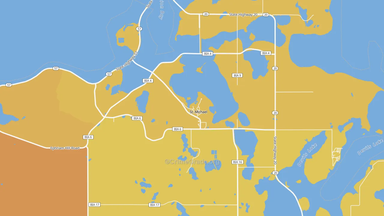 58370, ND Map of Vehicle Theft Rates