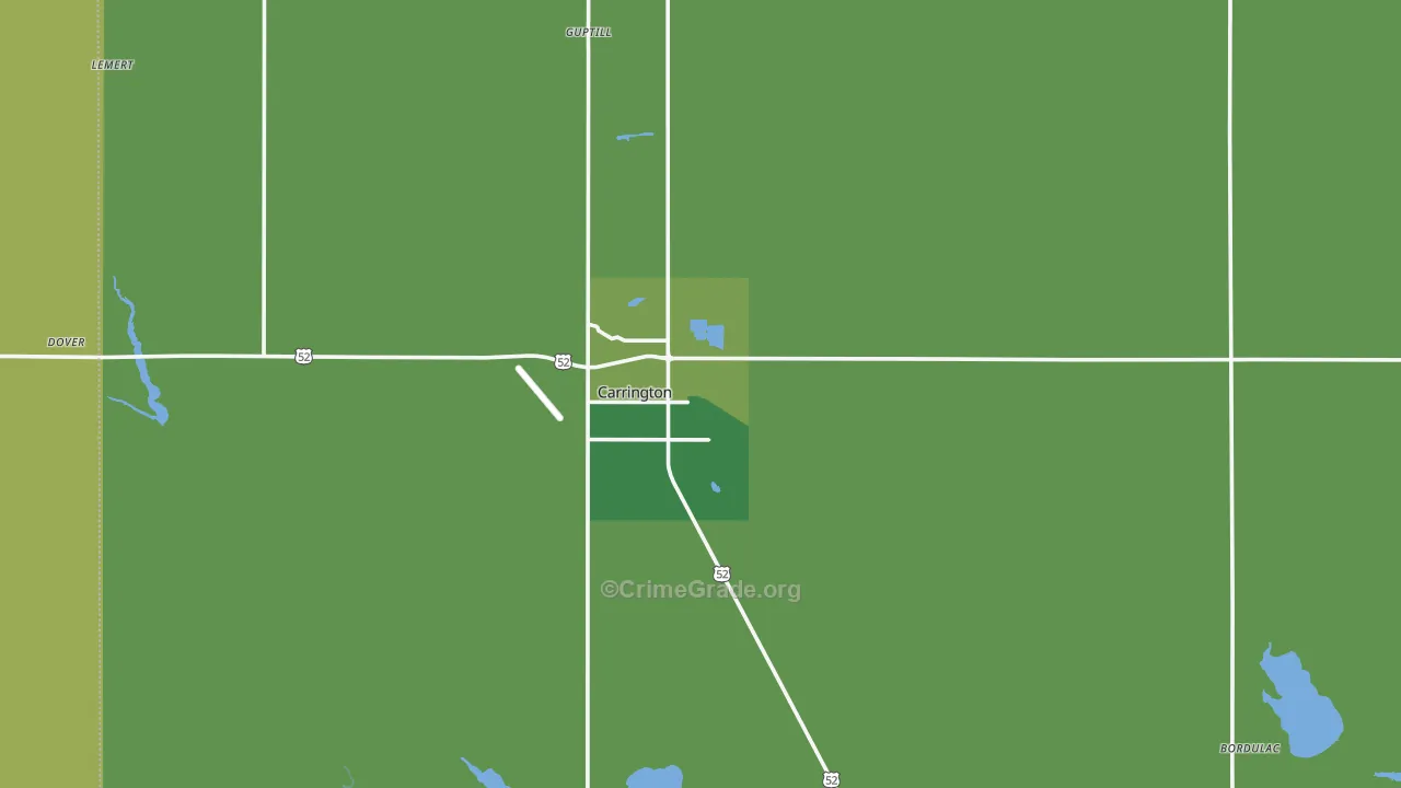 58421, ND Map of Vehicle Theft Rates
