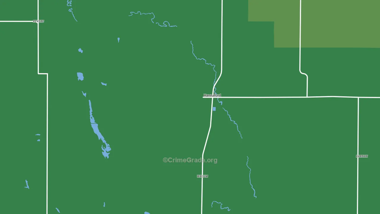 58448, ND Map of Vehicle Theft Rates