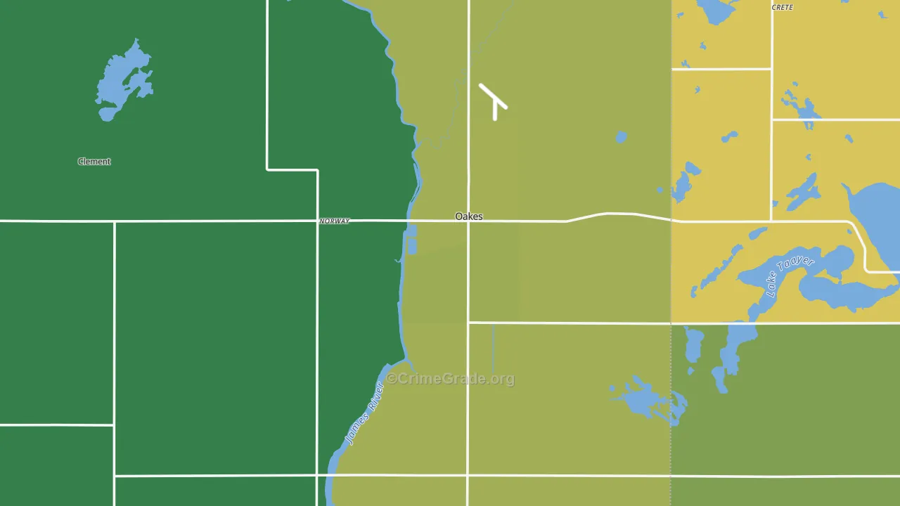 58474, ND Map of Vehicle Theft Rates