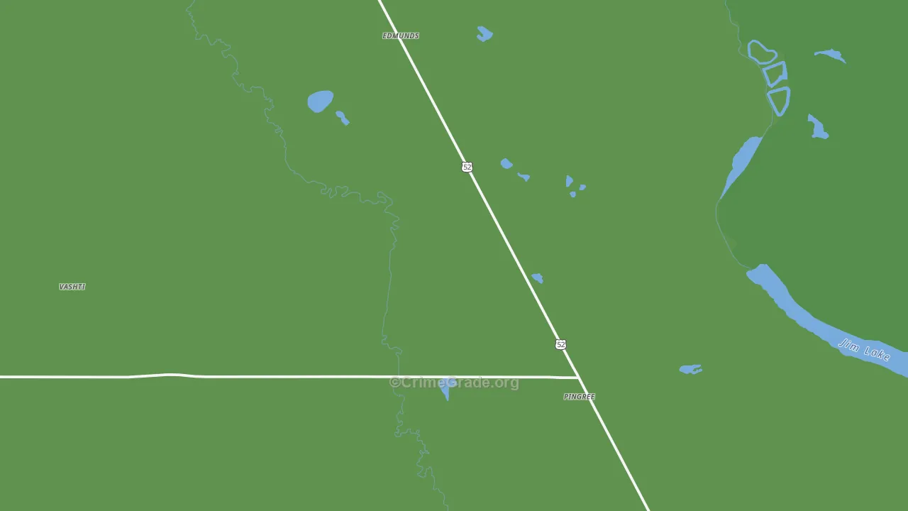 58476, ND Map of Vehicle Theft Rates